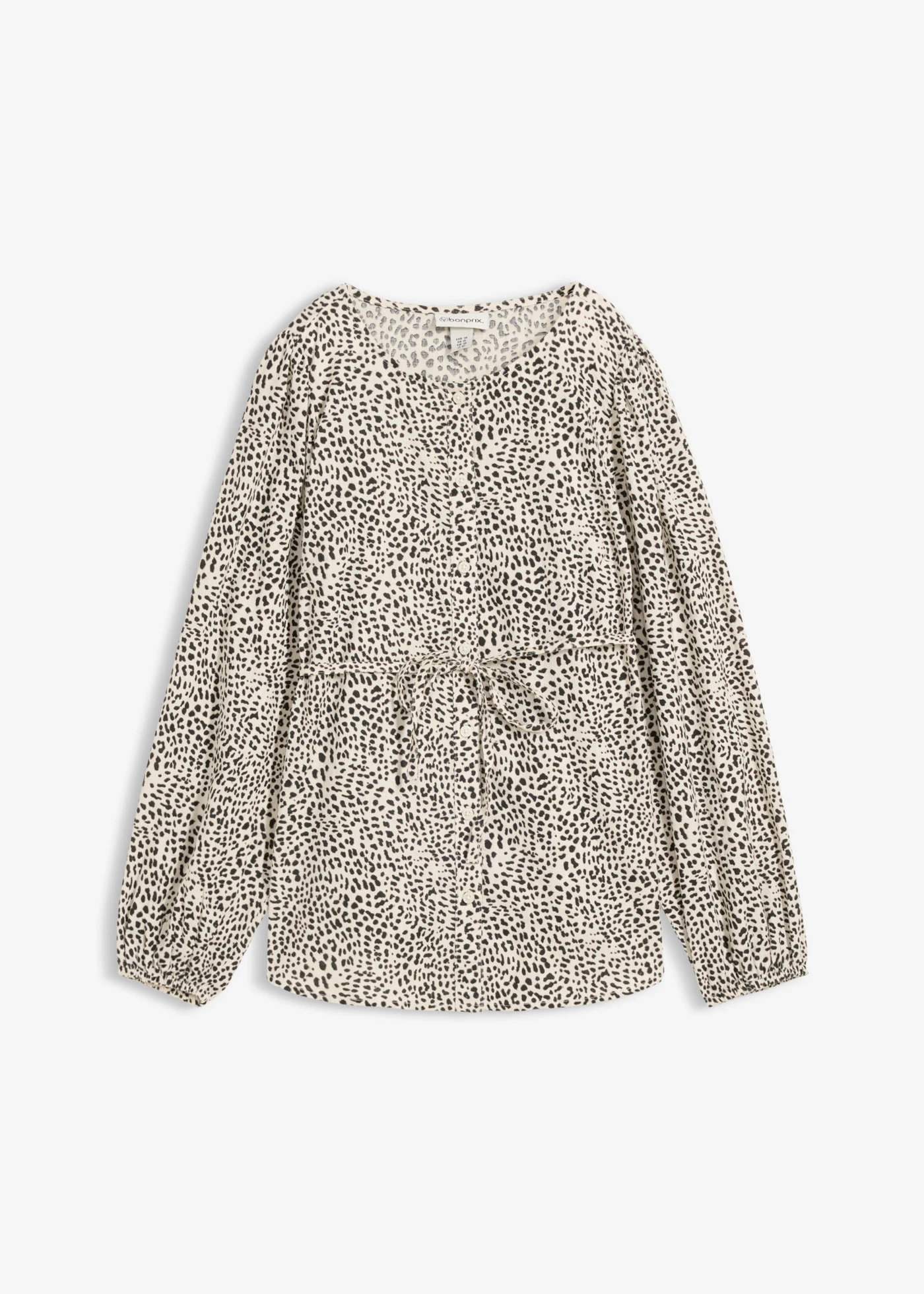 Materská blúzka z bavlny • biela vlna/čierna leopard potlačená • obchod bonprix