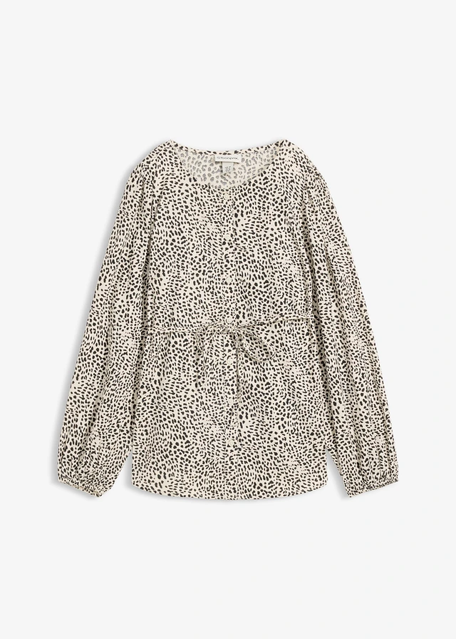 Materská blúzka z bavlny • biela vlna/čierna leopard potlačená • obchod bonprix