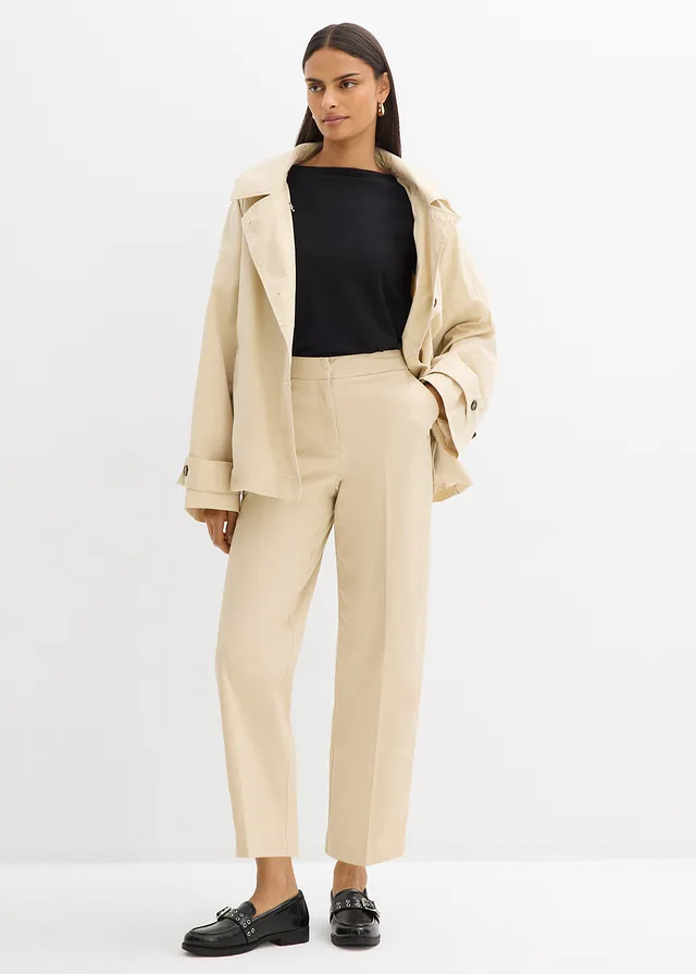 Chino van katoenen twill, Kleur: lichtsand