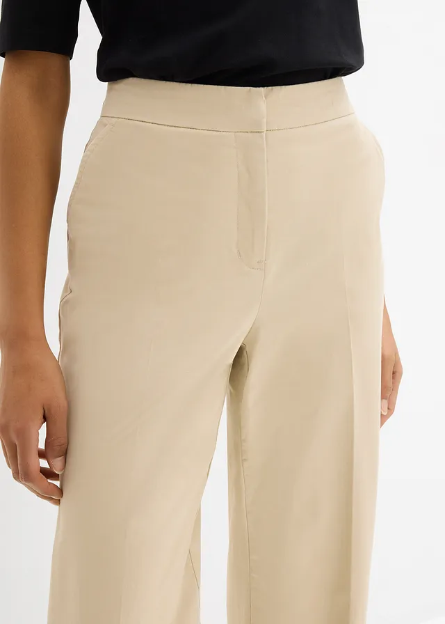 Pantaloni chino din twill din bumbac • bej nisipiu mat • magazin bonprix