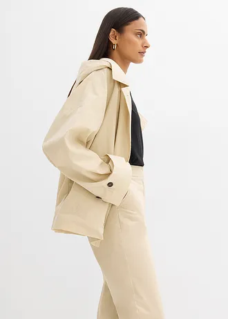 Spodnie chinosy z bawełnianego diagonalu • jasny piaskowy • sklep bonprix