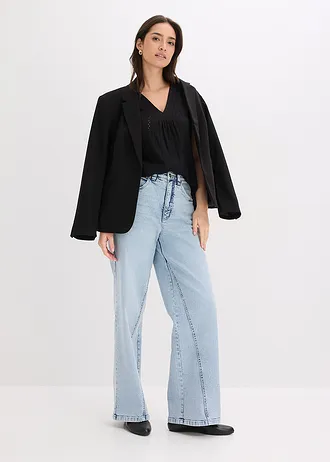 Bluză-top cu broderie perforată • negru • magazin bonprix