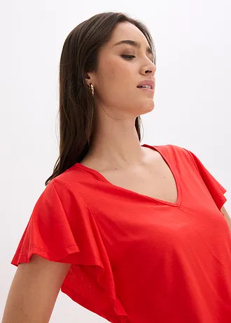 Shirt van zacht viscose • aardbeirood • bonprix online shop