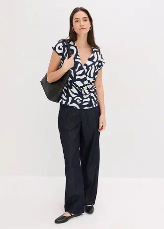 Shirt met print • donkerblauw/wit grafische print • bonprix online shop