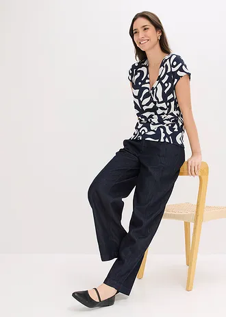 Shirt met print • donkerblauw/wit grafische print • bonprix online shop