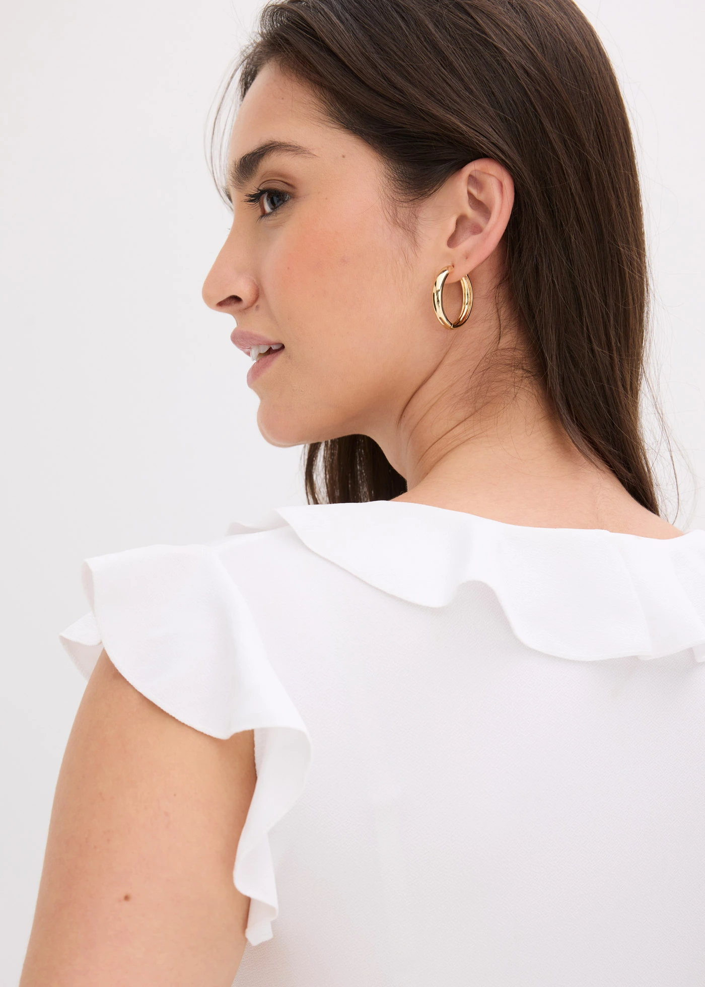 Shirt met volants • wit • bonprix online shop