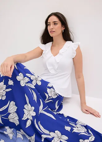 Bluză cu volane • alb • magazin bonprix