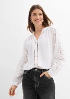 Tuniekblouse van luchtige mousseline • wit • bonprix online shop
