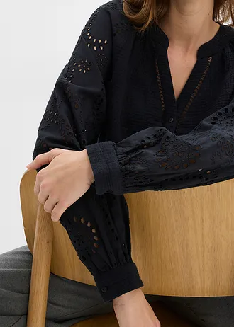 Tuniekblouse van luchtige mousseline • zwart • bonprix online shop