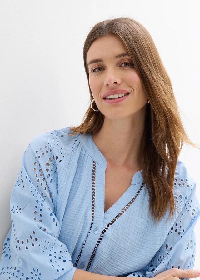 Tuniekblouse van luchtige mousseline • lichtblauw • product-page.page-title-suffix