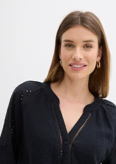 Tuniková blúzka zo vzdušného mušelínu • čierna • obchod bonprix