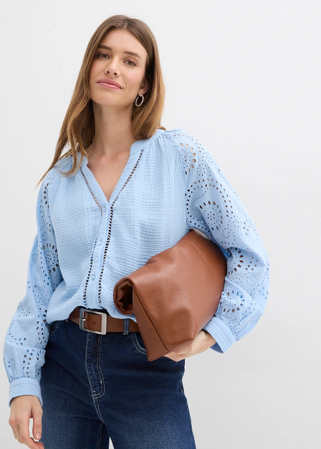 Tuniekblouse van luchtige mousseline • lichtblauw • product-page.page-title-suffix