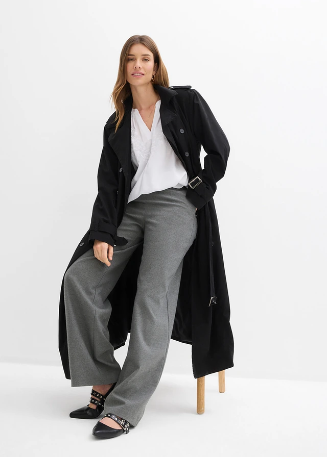 Blouse met korte mouwen van gestructureerde crinkle, Kleur: wit
