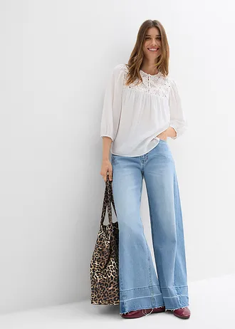 Blouse fluide • ecru • Boutique bonprix