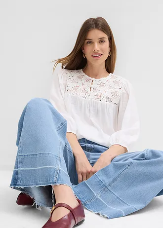 Blouse fluide • ecru • Boutique bonprix