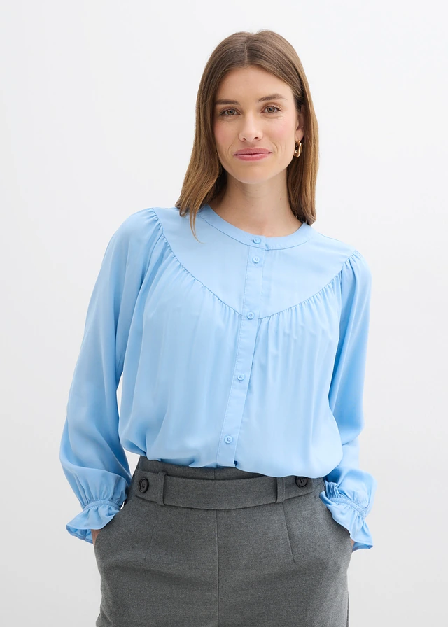 Prairieblouse van soepele viscose • lichtblauw • product-page.page-title-suffix