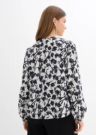 Blouse à effet froissé • écru-noir floral • Boutique bonprix