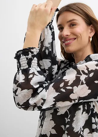 Blouse • noir floral • Boutique bonprix