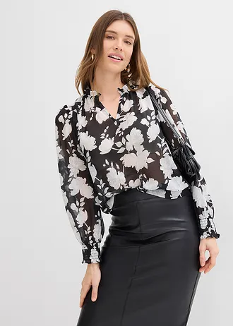 Tuniek • zwart gebloemd • bonprix online shop