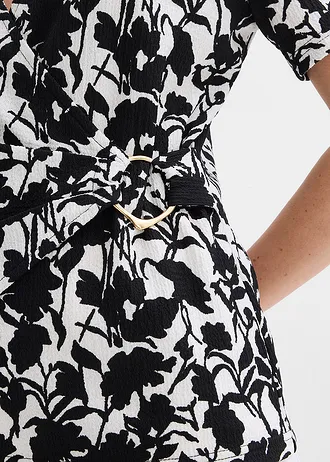 Bluză cu imprimeu • alb/negru floral • magazin bonprix