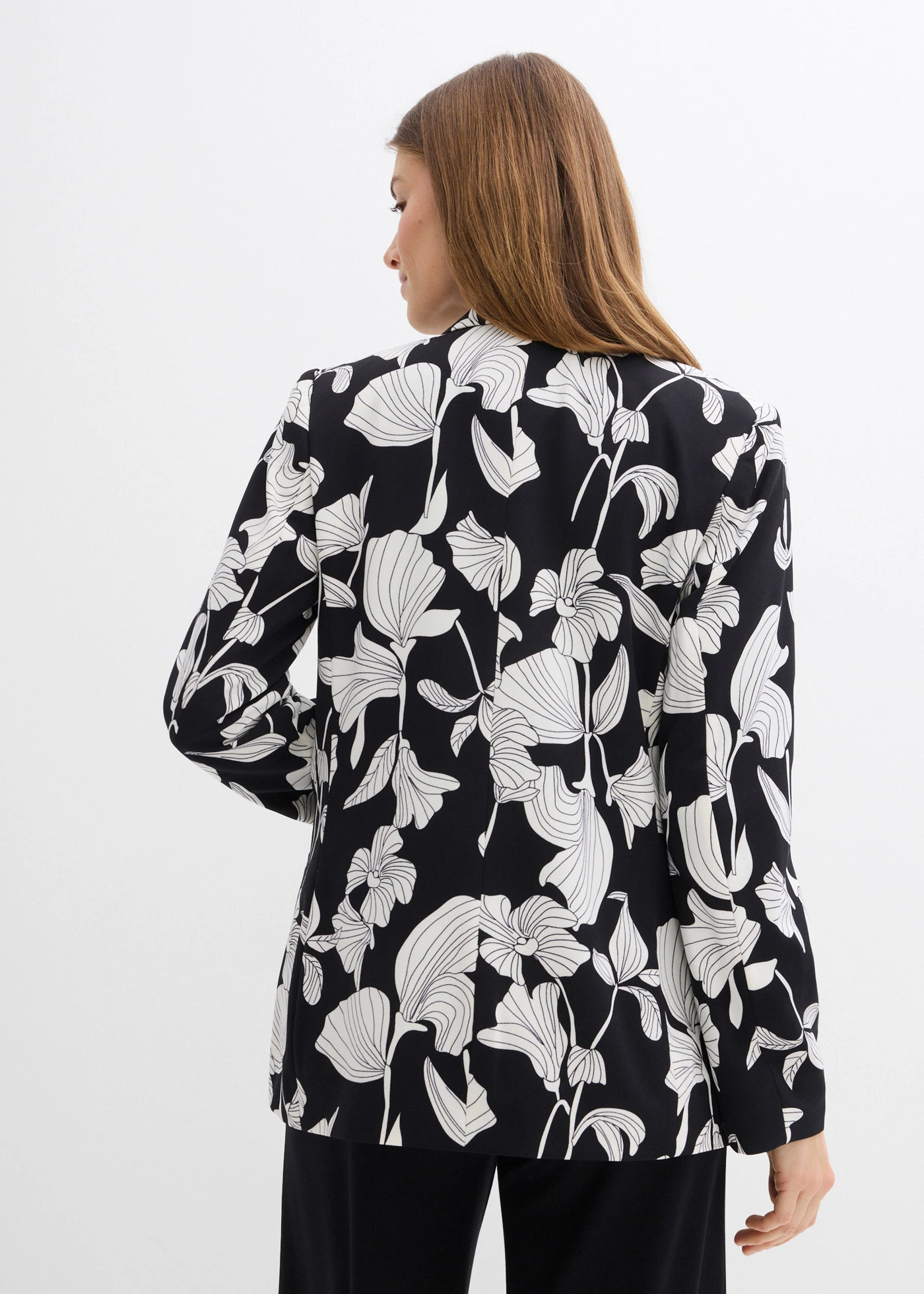 Sacou • negru floral • magazin bonprix