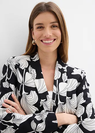 Sacou • negru floral • magazin bonprix