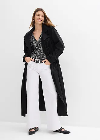 Shirt van soepele viscose, Kleur: zwart/wolwit gebloemd