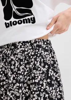 Džersejová sukňa (2 ks) • čierna/biela vlna kvetovaná + čierna jednofarebná • obchod bonprix