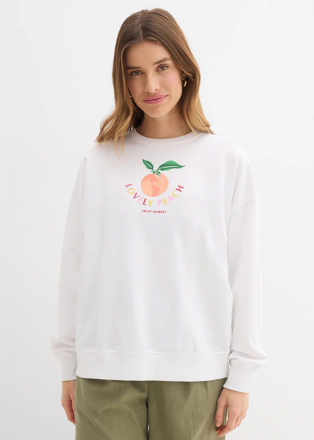 Oversized sweater, Kleur: wit