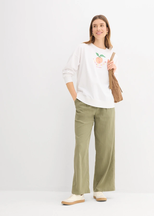 Oversized sweater, Kleur: wit
