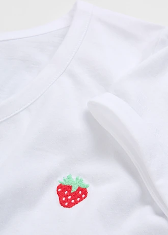 T-shirt z czystej bawełny • biały • sklep bonprix