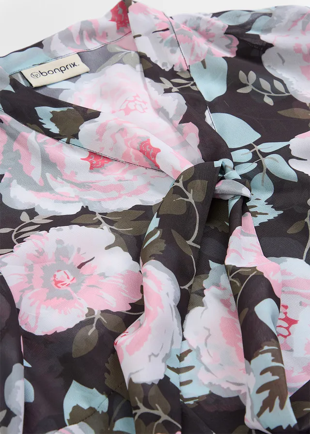 Blouse à lavallière • noir floral • product-page.page-title-suffix