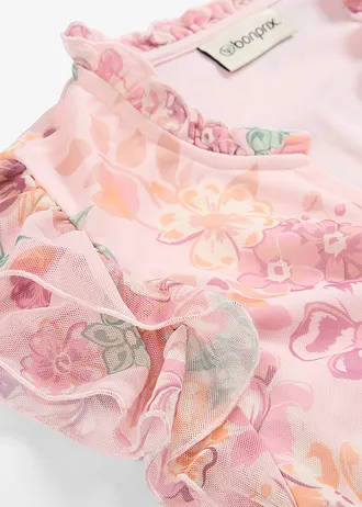 Úpletová halenka z měkké síťoviny • světle růžová s květy • bonprix obchod