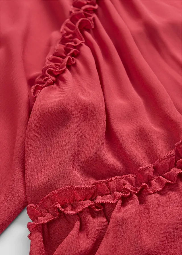 Robe-tunique en mousseline texturée • rouge cerise • product-page.page-title-suffix