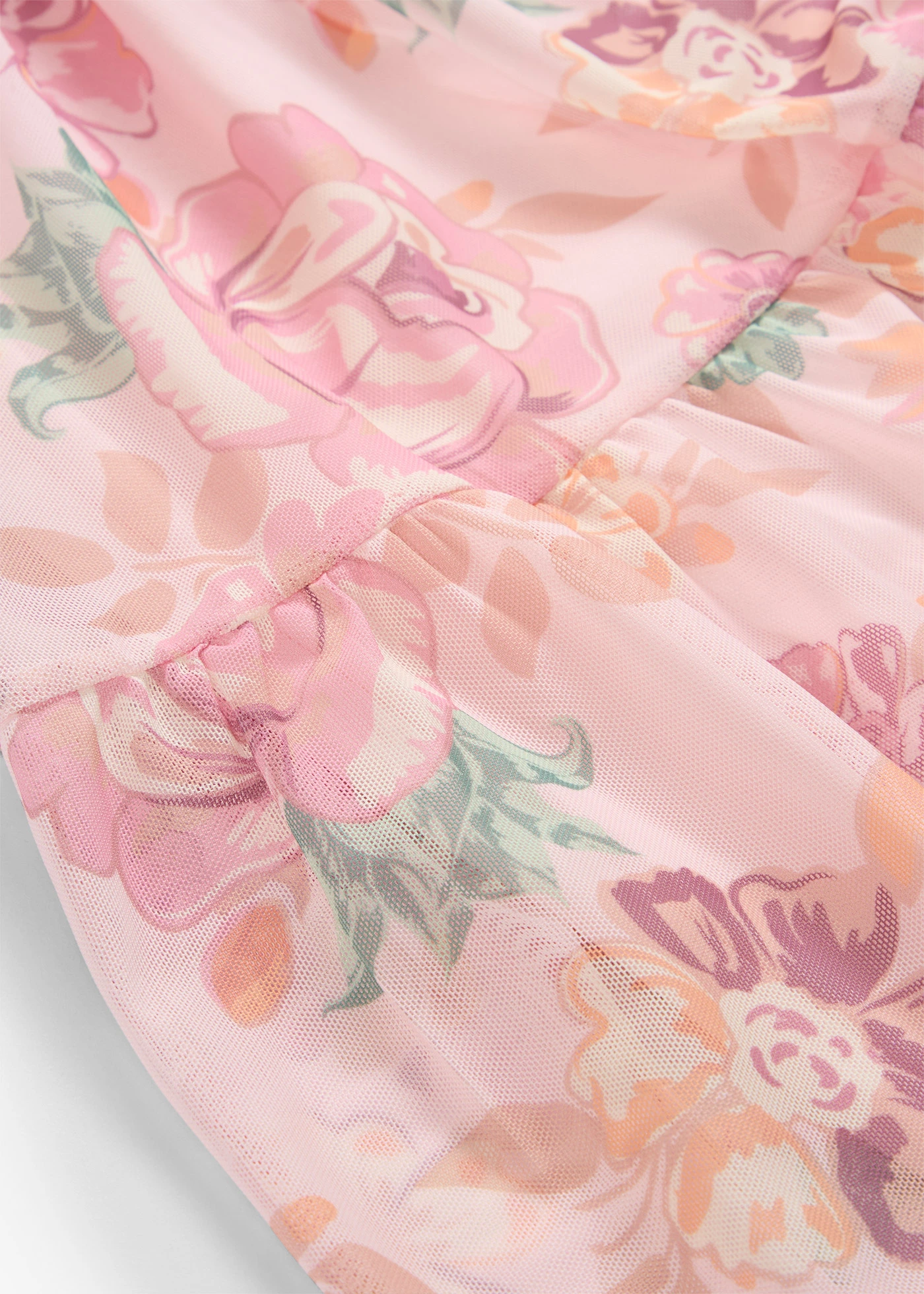 Jupe longue en mesh doux • rose clair floral • Boutique bonprix