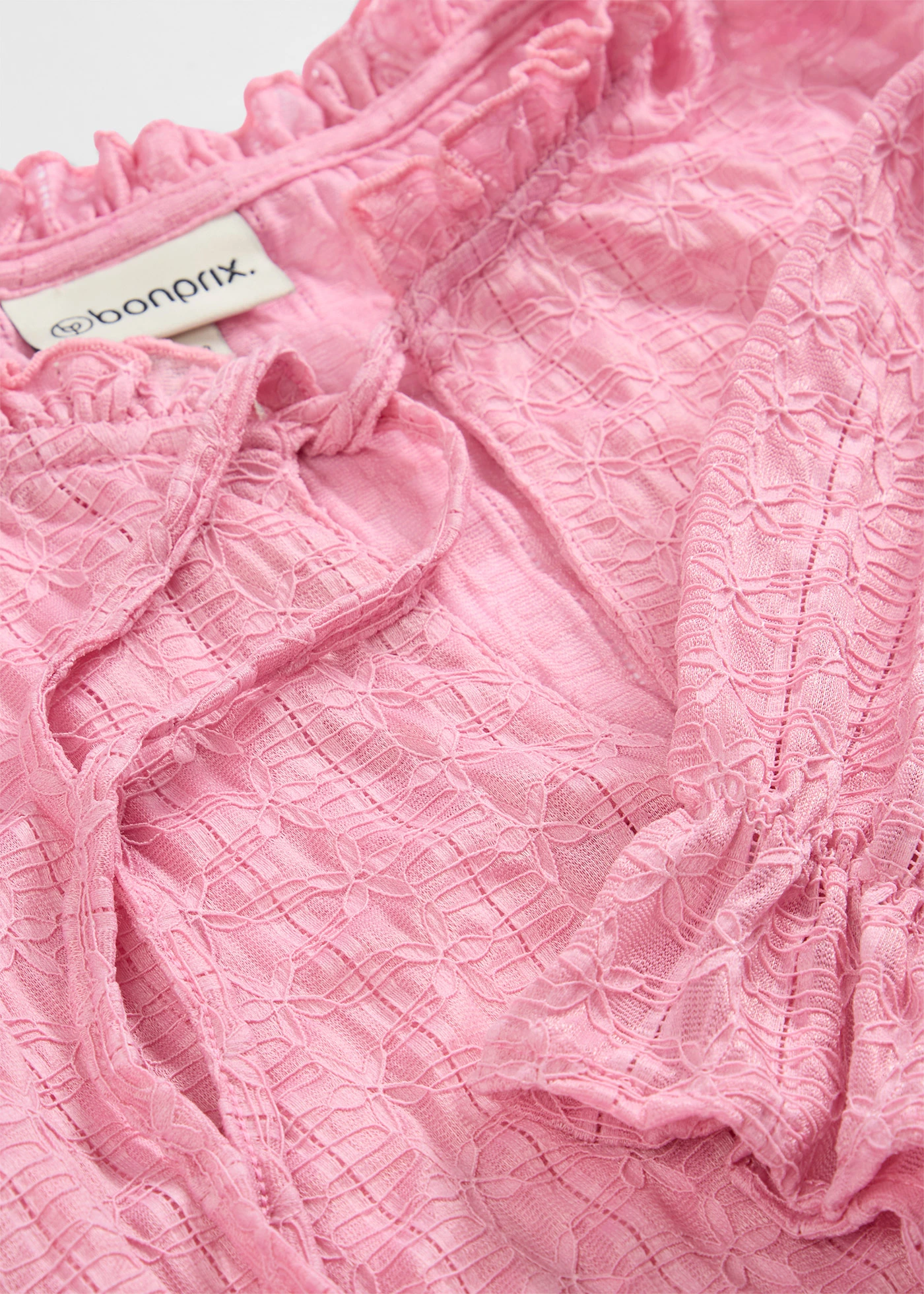 Kanten shirt met ballonmouwen • rookorchidee • bonprix online shop