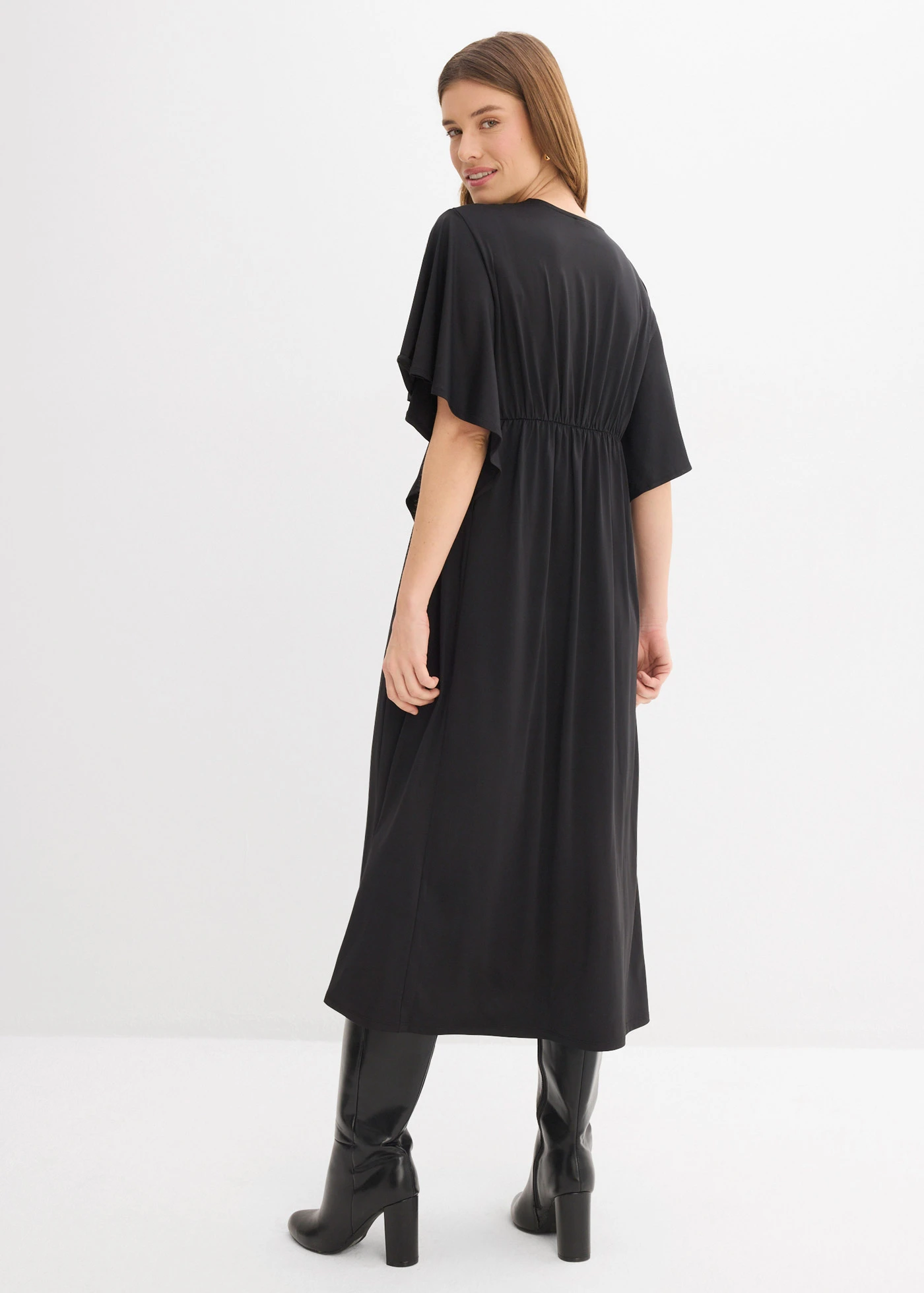 Robe midi à dentelle • noir • Boutique bonprix