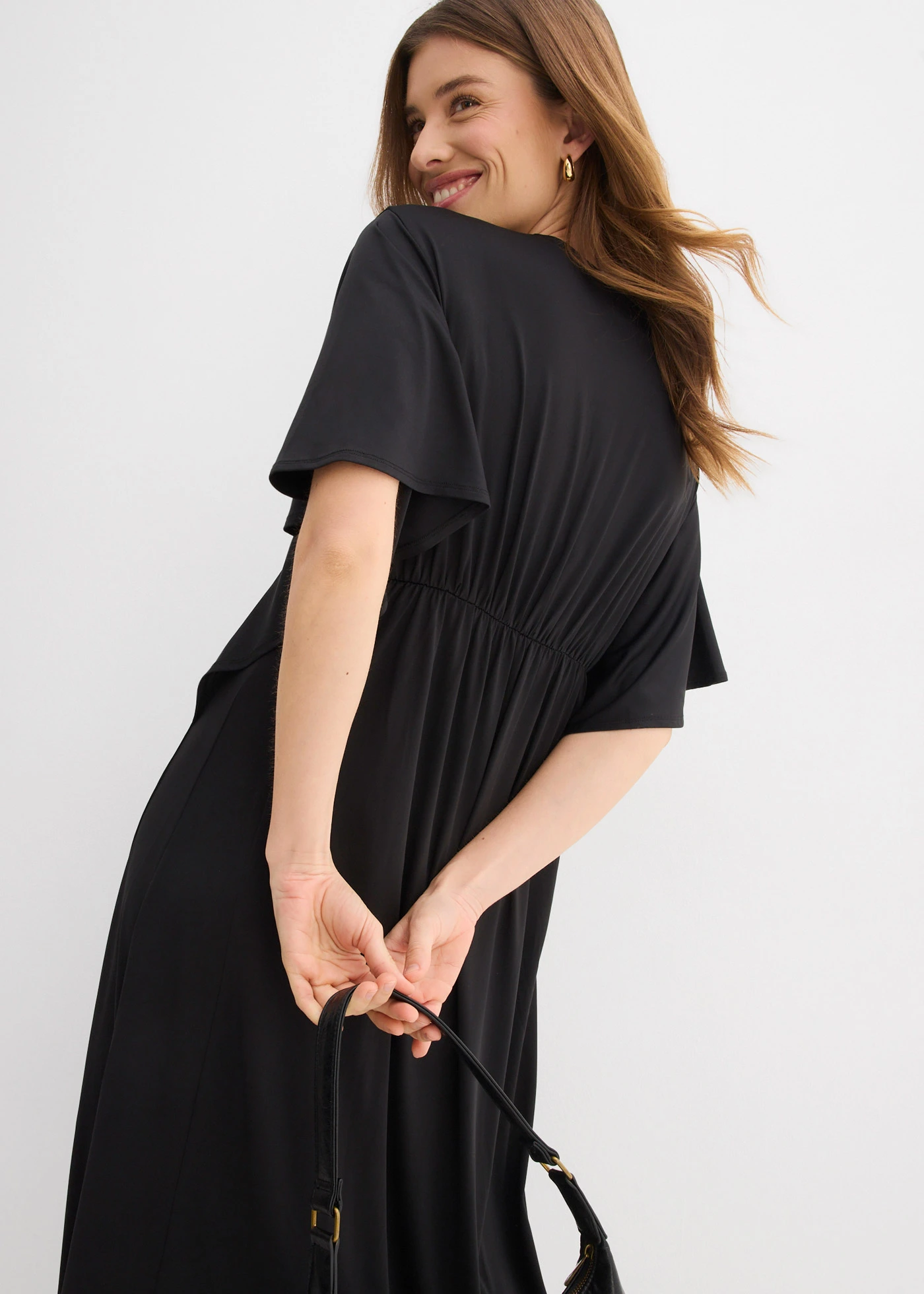 Midi jurk met kant • zwart • bonprix online shop