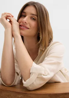 3/4-es ujjú blúz lenvászonnal • kavicsbézs • bonprix áruház