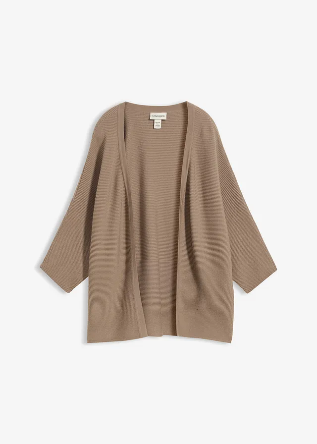 Gebreid vest • taupe • bonprix online shop