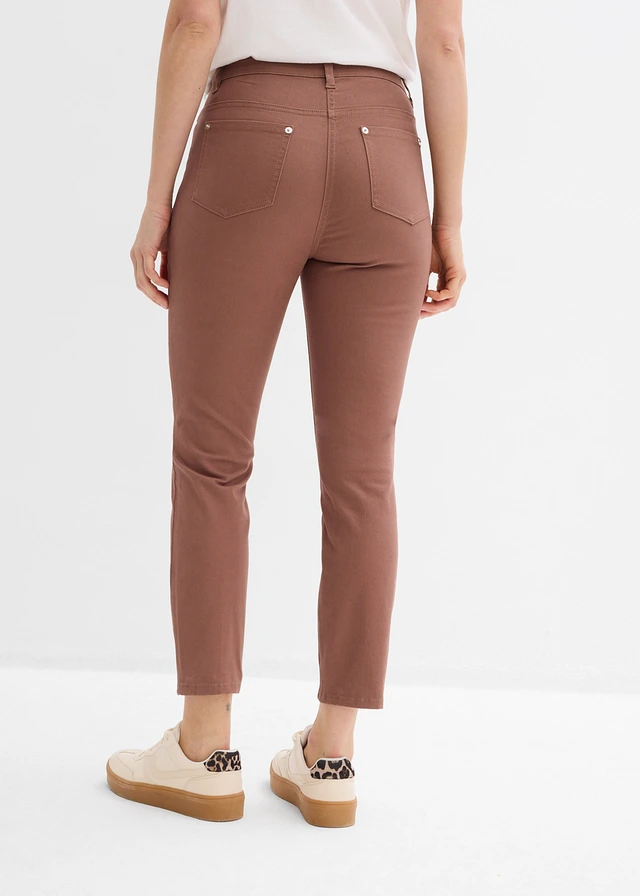 Pantalon 7/8 taille haute, Couleur: marron