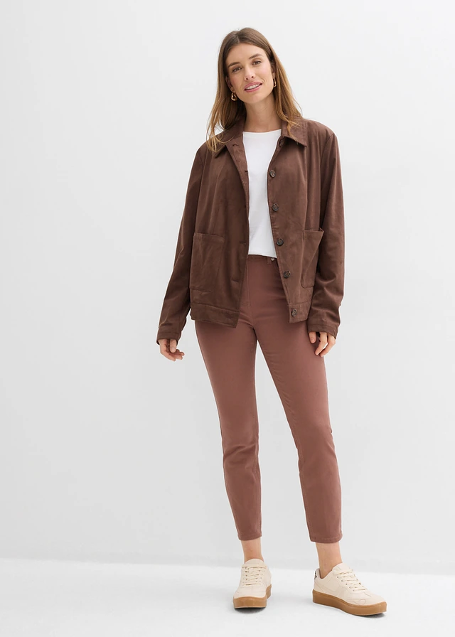 Pantalon 7/8 taille haute, Couleur: marron