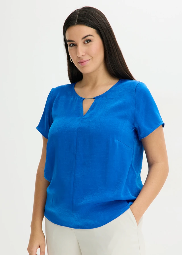 Tuniek van elegant satijn, Kleur: arctisch blauw