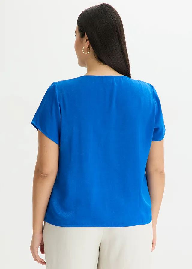 Tunique en satin fin, Couleur: bleu arctique