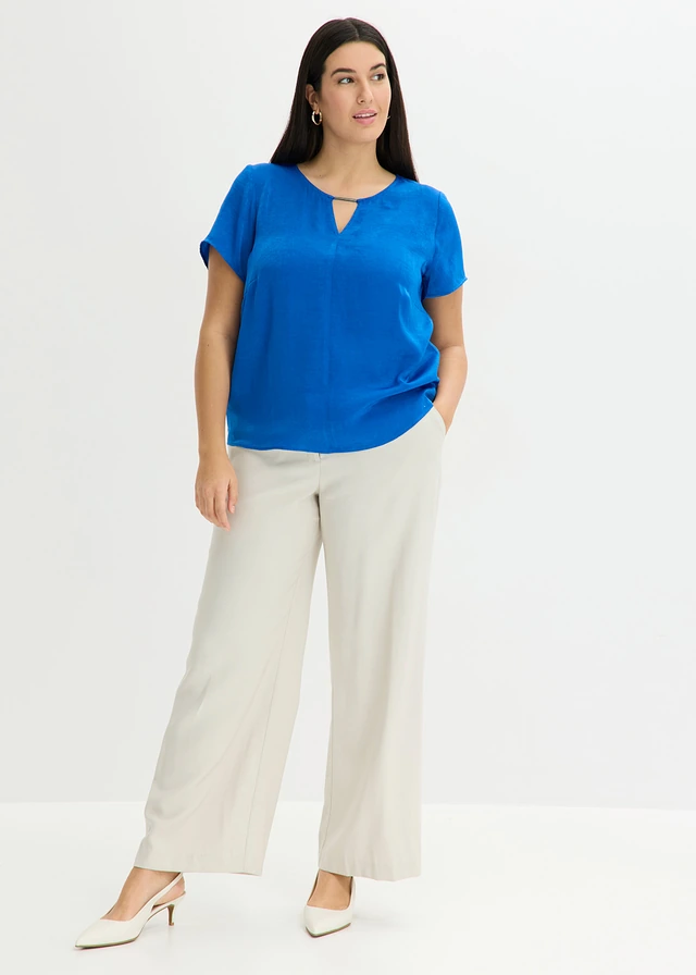 Tunique en satin fin, Couleur: bleu arctique