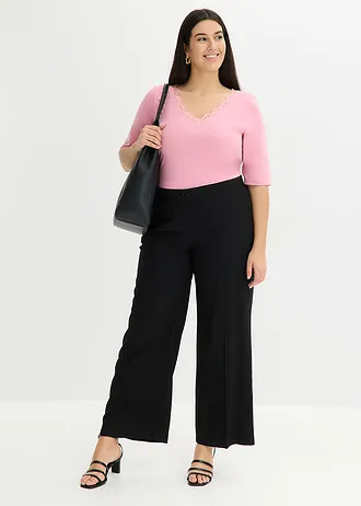 Shirt met kant, Kleur: rookorchidee