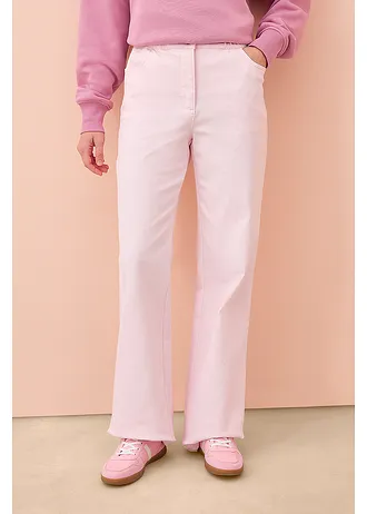 Palazzo broek met comfortband, high waist • lichtroze • bonprix online shop