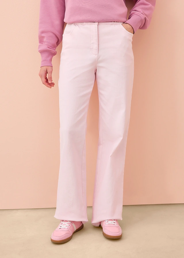 Pantalon palazzo à taille haute et élastiquée • rose clair • product-page.page-title-suffix