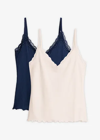 Lot de 2 tops côtelés doux