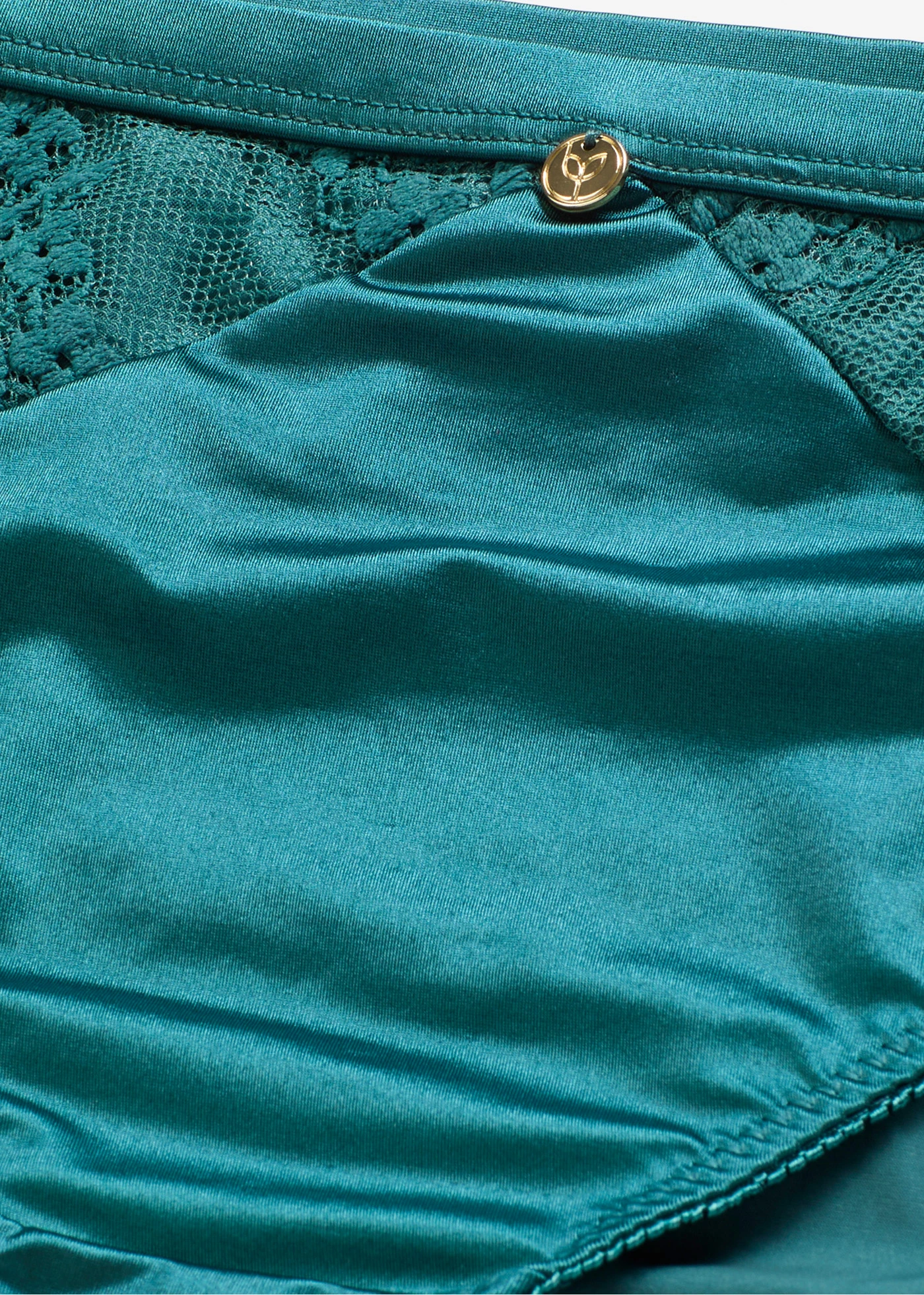 Slip en polyamide brillant avec dentelle • vert poivre • Boutique bonprix